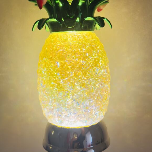 Swirling Water Globe Bath & Body Works 10" Pineapple Pedestal Candle Holder Worx - Picture 10 of 11